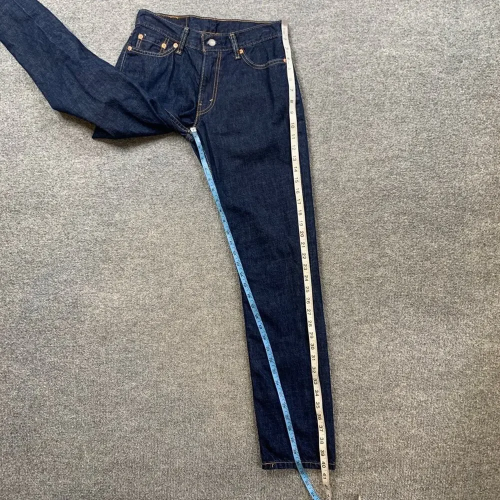 Levis Jeans Mens 30 Blue 511 Slim Straight Mid Rise Stretch Denim Dark Wash
